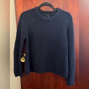 Quince Organic Cotton Navy Fisherman Sweater - Small